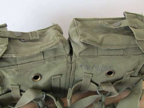 Original old SADF military Webbing Kidney Pouches with straps