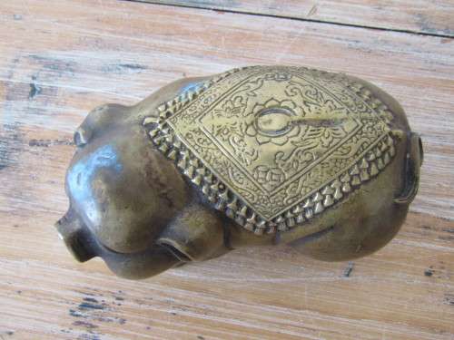 Antique pair of Chinese solid Bronze Fenshui Pigs, Luck, Good fortune and Wealth *Reduced Price*