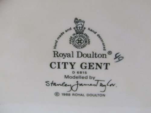 Vintage 1988 original Royal Doulton Character Jug "City Gent", very large 18cm tall, D6815