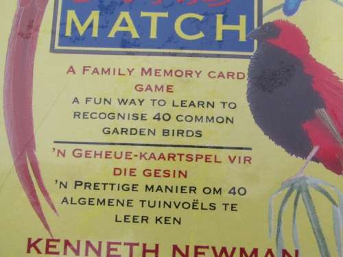 Vintage Newmans Bird match family memory Card Game, garden Birds of SA, mint condition