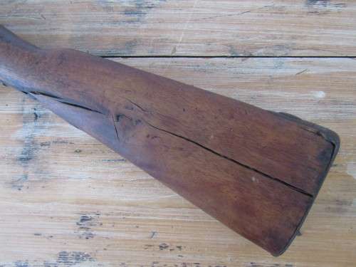 Very old original Flintlock / Percussion cap Muzzleloader Rifle with Ramrod, deactivated, 1.1meter