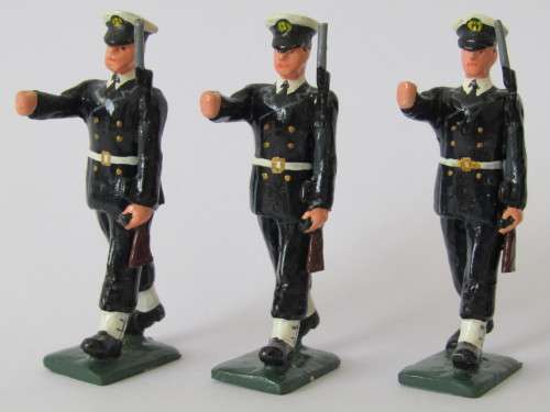 Vintage boxed set of 6 "South African Navy" lead toy soldiers figures, 6cm