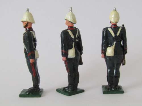 Vintage boxed set of 6 "Durban Mounted Rifles 1879" lead toy soldiers figures, 6cm