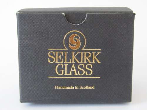 Original vintage Selkirk art glass Paperweight, Windswept, original box, mint condition, 7cm diam