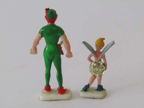 Lot of 2 Disneykins Figurines Marx Toys Hong Kong 1961, Peter Pan and Tinker Bell