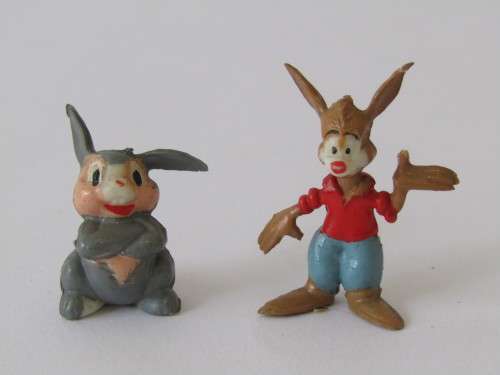 Lot of 2 Disneykins Figurines Marx Toys Hong Kong 1961, Thumperand Brer Rabbit