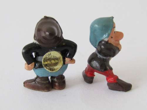 Lot of 2 Disneykins Figurines Marx Toys Hong Kong 1961, Grumpy and Happy