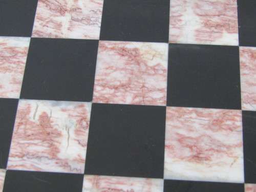 Complete vintage Marble and Glass Chess Set, board 36cm x 36cm, excellent condition