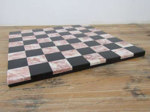 Complete vintage Marble and Glass Chess Set, board 36cm x 36cm, excellent condition