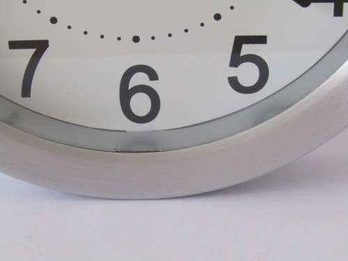 Quartz brushed alluminium Wall Clock, 20cm diameter, excellent and working, 4 available