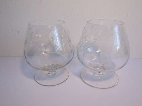 Vintage lot of 10 mixed collection Crystal drinking Glasses, most with Grape pattern, excellent cond