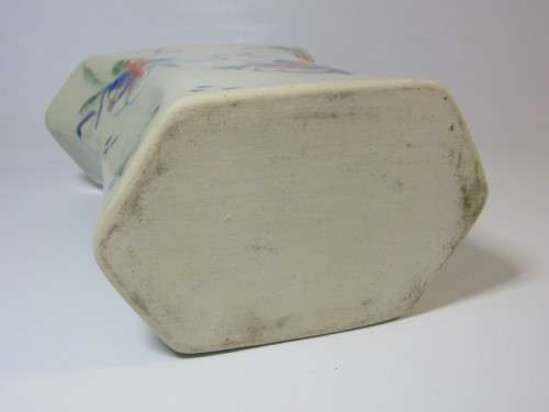 Vintage Esra Bosch Earthenware hand painted Vase with flower decoration, 20cm tall, excellent cond.