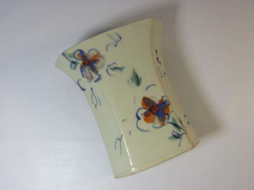 Vintage Esra Bosch Earthenware hand painted Vase with flower decoration, 20cm tall, excellent cond.
