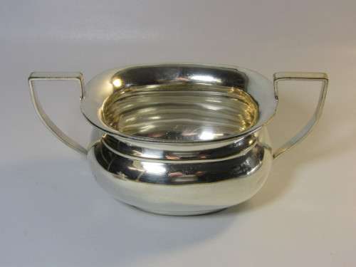 Vintage lot of 3 silverplated items, Tray 30cm, Sugar Bowl 19cm and matching Milk Jug 14cm,