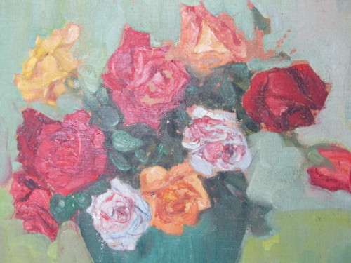 Original Johanna Wassenaar oil on board Painting, Flowers, Signed, 38cm x 41cm