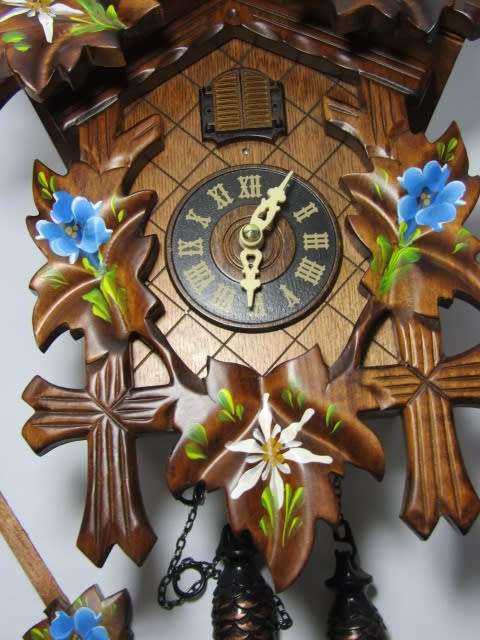 Vintage Hand decorated German Engstler Musical Cucoo Clock, battery operated, working, 34 x 24cm
