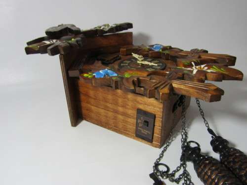 Vintage Hand decorated German Engstler Musical Cucoo Clock, battery operated, working, 34 x 24cm