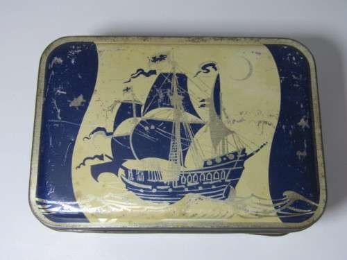 Lot of 2 old and collectable Tins, Braganza Tea 17cm and Mackintosh's Toffee Tin 17cm