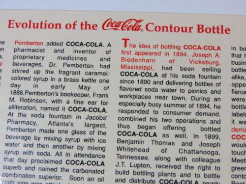 1999 Boxed set of 6 Coca Cola miniature glass Bottles.Evolution of the contour bottle 1899-1999 mint