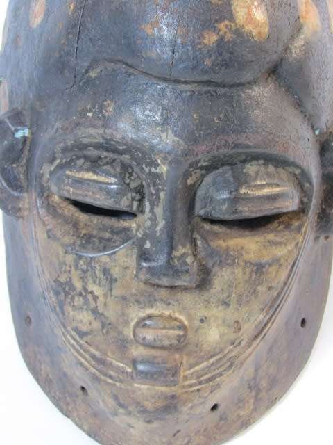 Very rare Antique wooden African Mask, 30cm x 16cm
