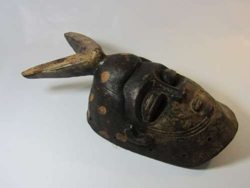 Very rare Antique wooden African Mask, 30cm x 16cm