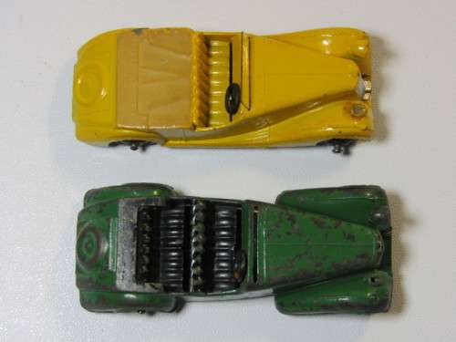 Lot of two very old Meccano Dinky Toys die cast model Cars, Sunbeam - Talbot and Alvis
