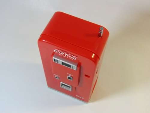 Vintage 1992 original Coca Cola AM/FM Radio "Vending Machine", boxed, like new, 18cm