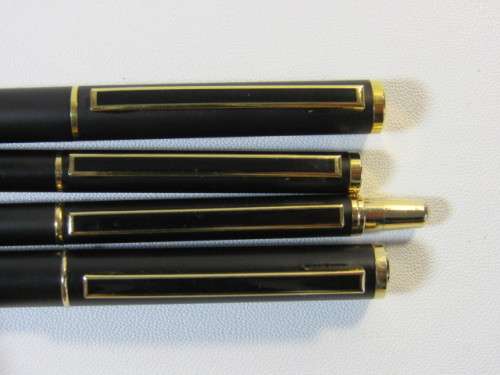 Vintage Cased Stationary set with Pens, Pencils, Letter opener and Ruler, quality set