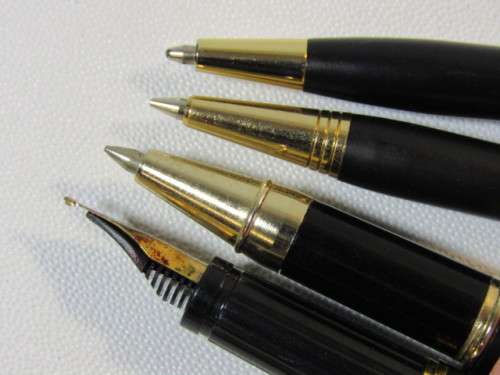 Vintage Cased Stationary set with Pens, Pencils, Letter opener and Ruler, quality set