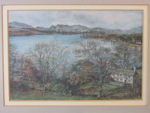 Vintage lot of 3 silk art paintings, framed and glass, excellent condition