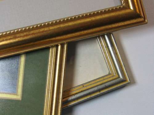 Vintage lot of 3 silk art paintings, framed and glass, excellent condition