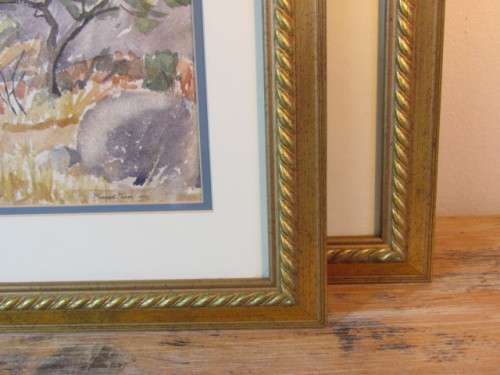 Lot of 2 original Margaret Tozer watercolour on paper Paintings behind glass and framed, 51cm x 41cm