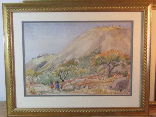 Lot of 2 original Margaret Tozer watercolour on paper Paintings behind glass and framed, 51cm x 41cm