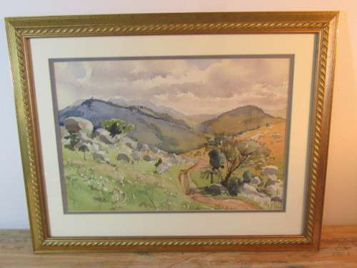 Lot of 2 original Margaret Tozer watercolour on paper Paintings behind glass and framed, 51cm x 41cm