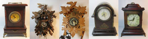 Vintage Black Forest Cuckoo Clock, complete with Pendulum and Weights, turning German Figures, Large