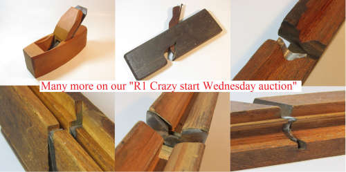 Lot of 2 vintage wooden Planes with Profile blades, complete and working, excellent condition