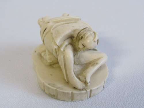 Lot of 4 hand carved vintage Japanese Erotic Netsuke Figurines, 7cm x 4cm, Adults Only