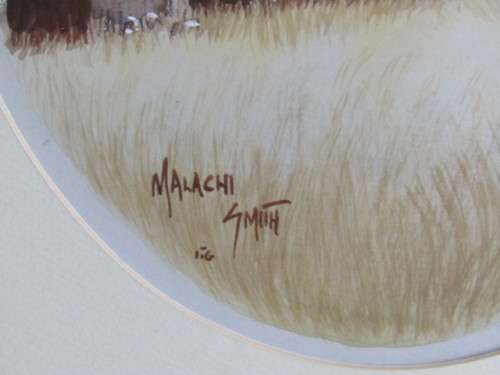 Original Malachi Smith Watercolour Painting, Frame and with glass, 53cm x 47cm