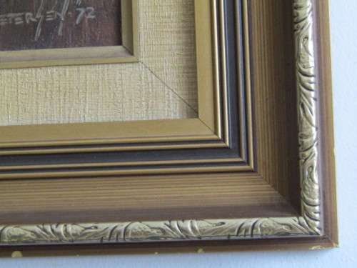 Original Gert Pietersen Oil on Board, Landscape African Huts, dated '72, 61cm x 46cm