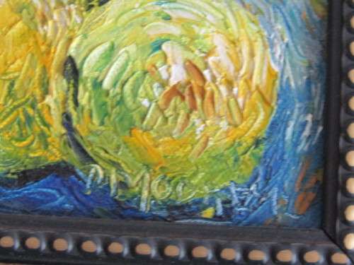 Lot of 4 original David Moore oil on board framed Paintings, all signed "Vegetables", 25cm x 20cm