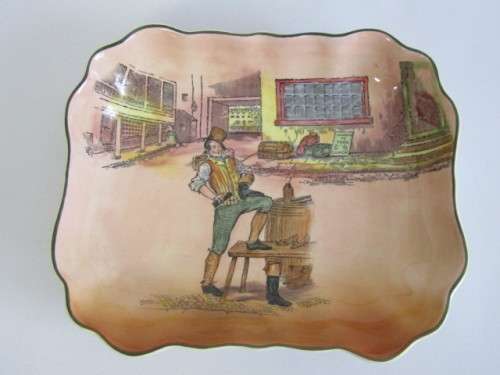 Vintage original Royal Doulton rectangular Bowl "Sam Weller" D6327, excellent condition, 23cm x 20cm