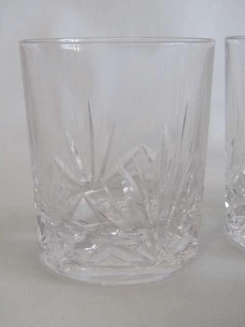 Boxed set of 6 Royal Crystal Rock cut crystal Whiskey Glasses, un-used