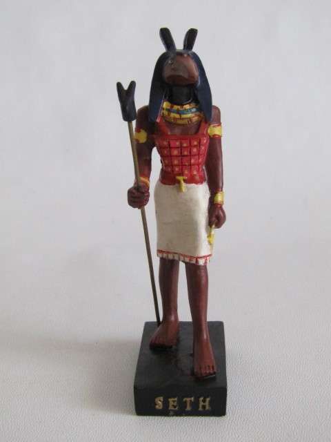 Large lot of 9 Ancient "Egyption God" Figurines, Resin, mint and boxed condition *Crazy R1 start*