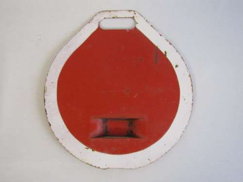 Original vintage metal Train Signal back Plate, 32cm x 30cm