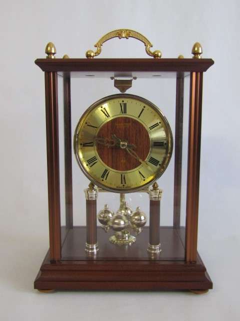 Very nice Master Quartz battery operated square Dome Mantle Clock in excellent and working condition