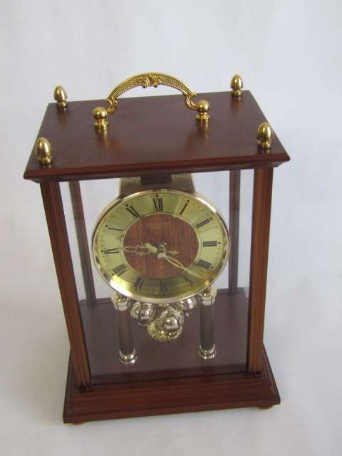 Very nice Master Quartz battery operated square Dome Mantle Clock in excellent and working condition