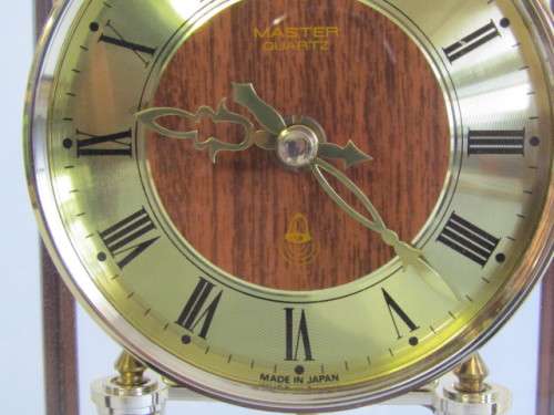 Very nice Master Quartz battery operated square Dome Mantle Clock in excellent and working condition
