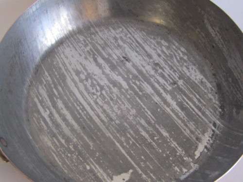 Set on 3 vintage Copper Pans with solid brass Handles, 20cm, 14cm and 11cm diameter