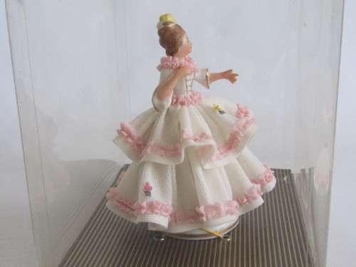 Lot of two collectable porcelain Figurines; Royal Doulton "Cissie" 13cm and Dresden in Box 12cm