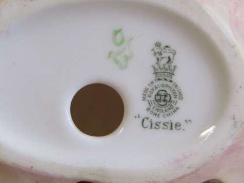 Lot of two collectable porcelain Figurines; Royal Doulton "Cissie" 13cm and Dresden in Box 12cm